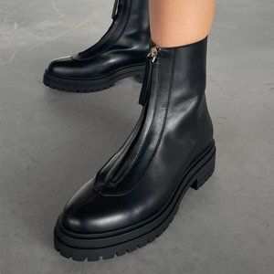 Feners black classic leather boots Je t'aime shoes